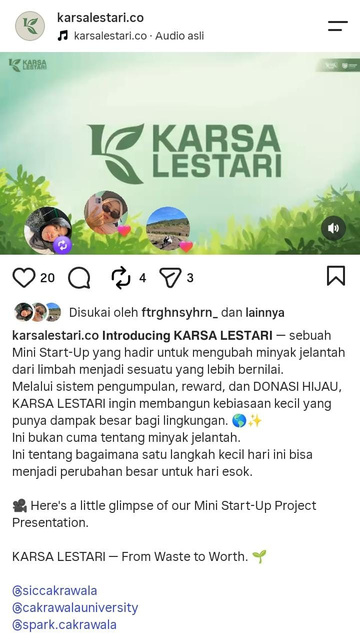 Karsa Lestari Instagram content
