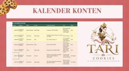 Tari Cookies content calendar