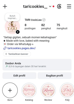 Tari Cookies Instagram profile